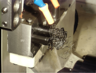 切屑缠绕在背面工具上